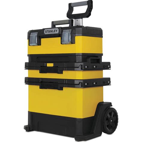 stanley yellow stackable metal tool box|stanley rolling toolbox metal.